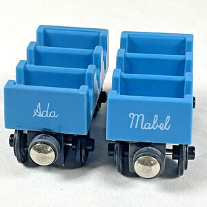 Thomas & Friends Wooden Railway Ada & Mabel Blue Coaster Train Car Vtg 1997